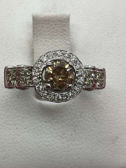 CERTIFIED 14K WHITE GOLD AND DIAMOND RING
