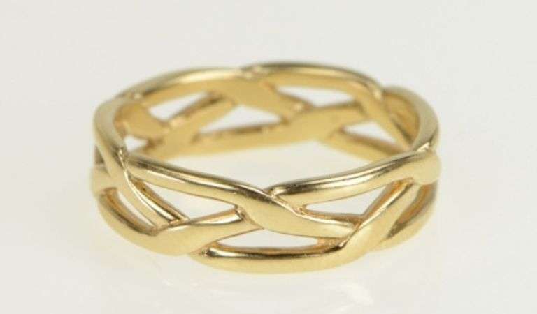 14K Yellow Gold James Avery Wavy 5.5mm Braid Plait Band Ring