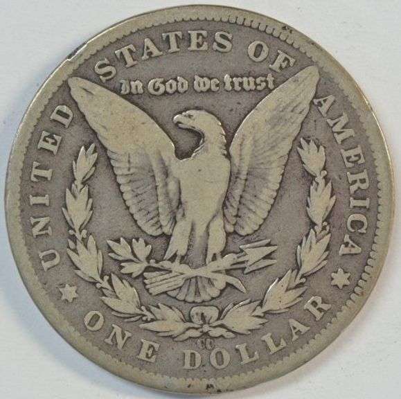 Rare key date 1892-CC Morgan Silver Dollar. Nice circ