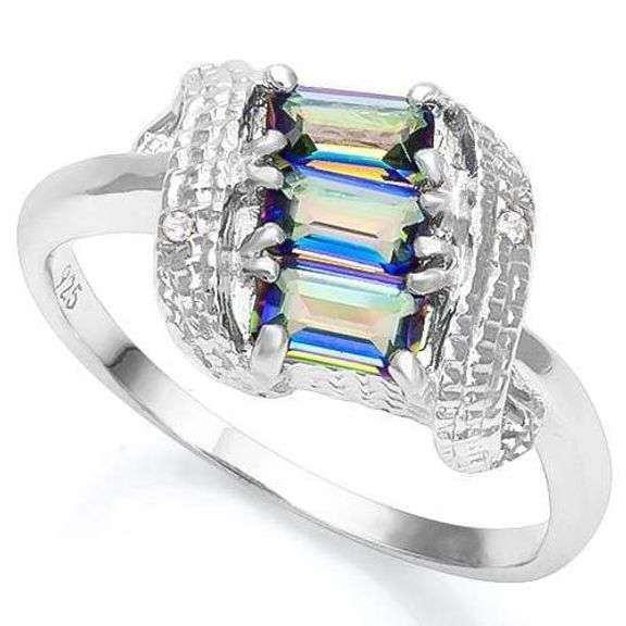 2/3 CT OCEAN MYSTIC GEMSTONE STERLING SILVER RING