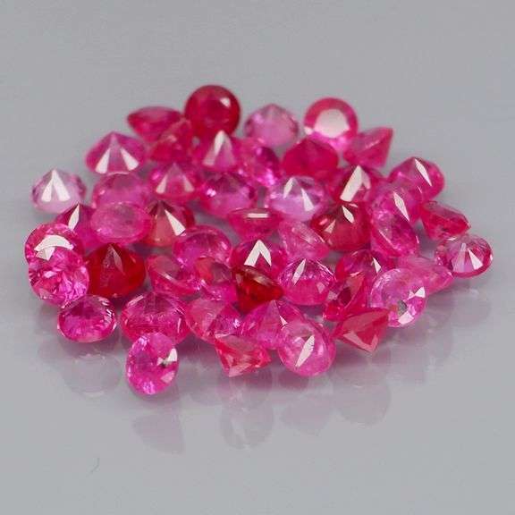 Premium 4.10ct 49 piece round cut Ruby set