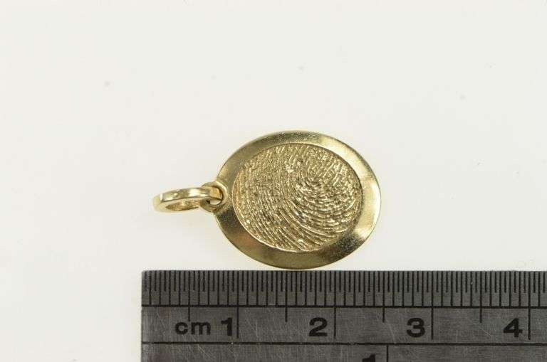 14K Yellow Gold With You Always Fingerprint Memory Charm/Pendant