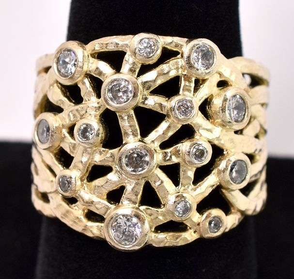 Vermeil CZ Ring In Sterling Silver