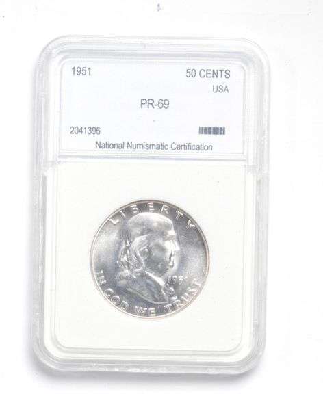 PR69 1951 Franklin Half Dollar - Graded NNC