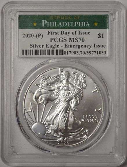 2020-(P) American Silver Eagle Emergency Issue PCGS MS70