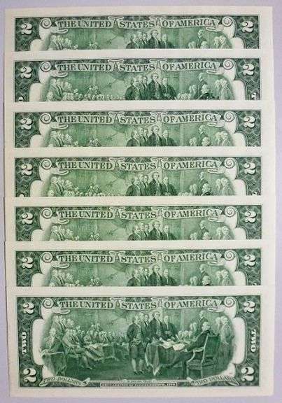 (7) Superb Crisp 2013 $2 Star Replacement Notes San Francisco-Consecutive!