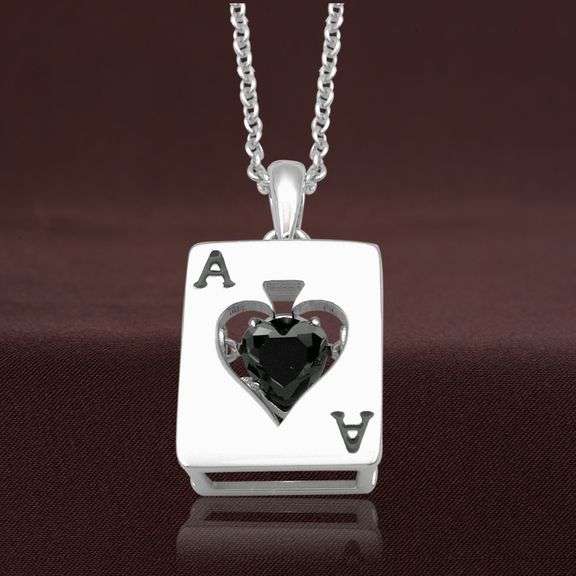 "Vegas Passion" Sterling silver with center dancing stone pendant
