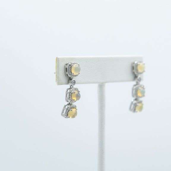 Stunning Pair Of Natural Welo Opal Earrings 7 Cttw