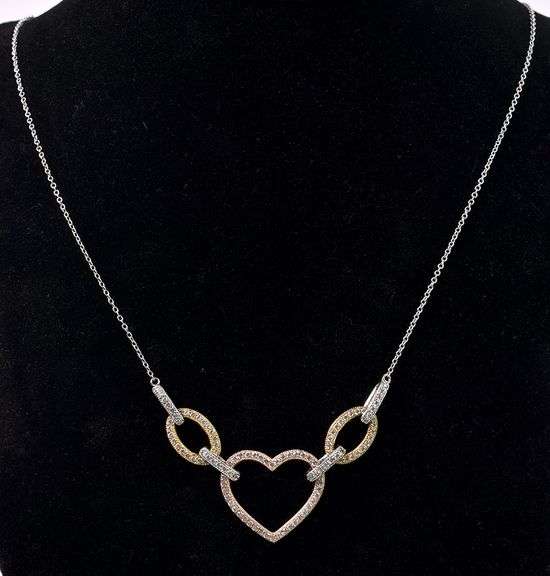 Vermeil Heart Pendant Necklace In Sterling Silver