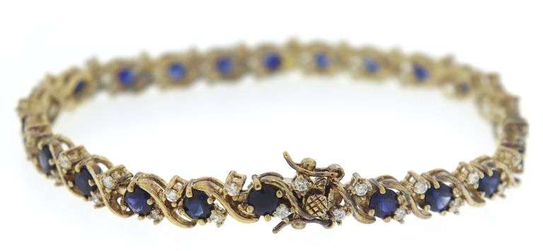 925 Sterling Silver Blue & White CZ Bracelet