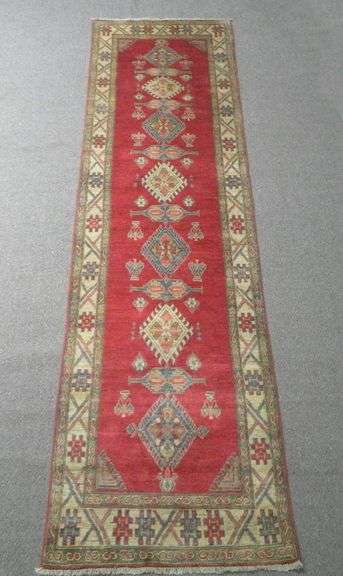 Handmade Kazak Design 2.7x10.6