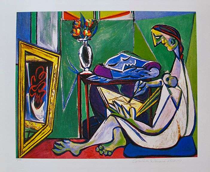 Highly Collectible Limited Edition Pablo Picasso, Woman Drawing Before a Mirror
