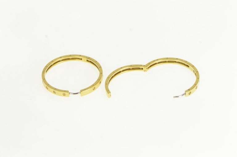 18K Yellow Gold Roberto Coin Symphony Pois Moi Hoop Earrings