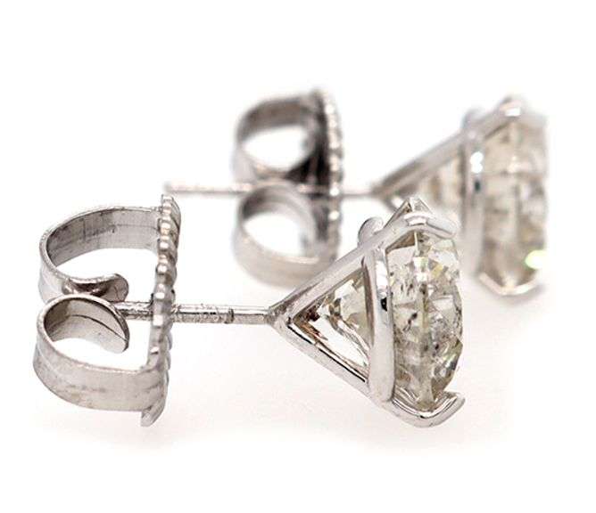 5.38ctw Round Diamond Solitaire Stud Earrings in Platinum