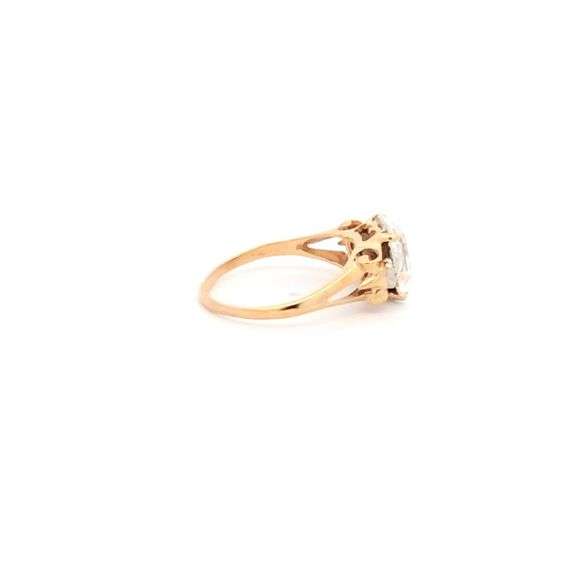 10K Yellow Gold 1940's Emerald Cut CZ Travel Engagement Ring