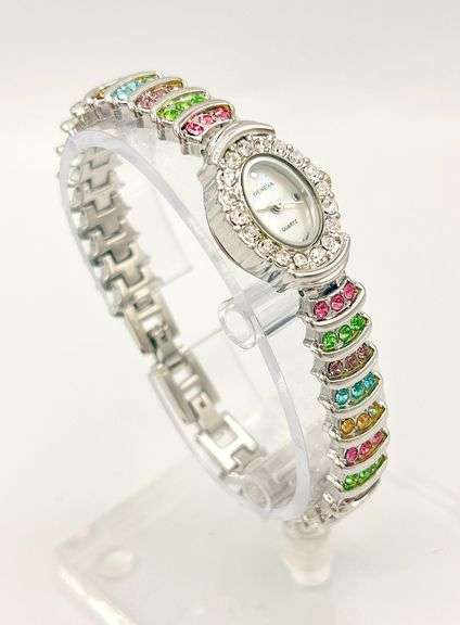 GROUP LOT OF 2X 18KT GOLD PLATED & GEMSTONE WATCHES- BRAND NEW!