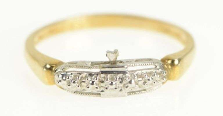 14K Yellow Gold 1940's Classic Vintage Two Tone Wedding Band Ring