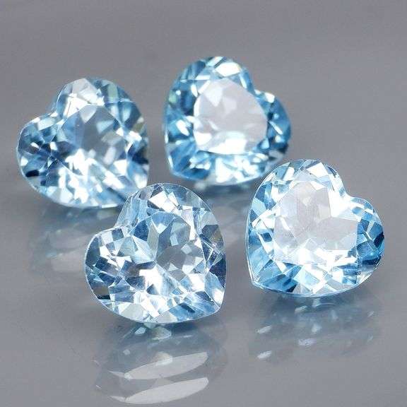 Superb quality 8.84ct 4 piece sky blue Topaz set