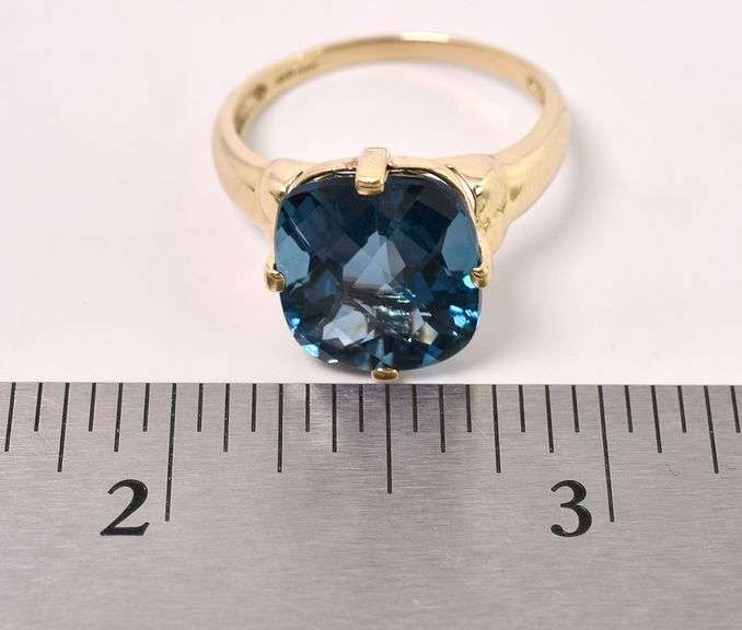 Rich London Blue Topaz Gemstone Ring In Yellow Gold