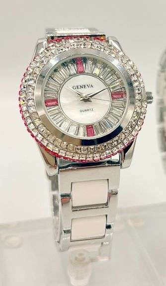 Gorgeous Ceramic and Gemstone Geneva Watch