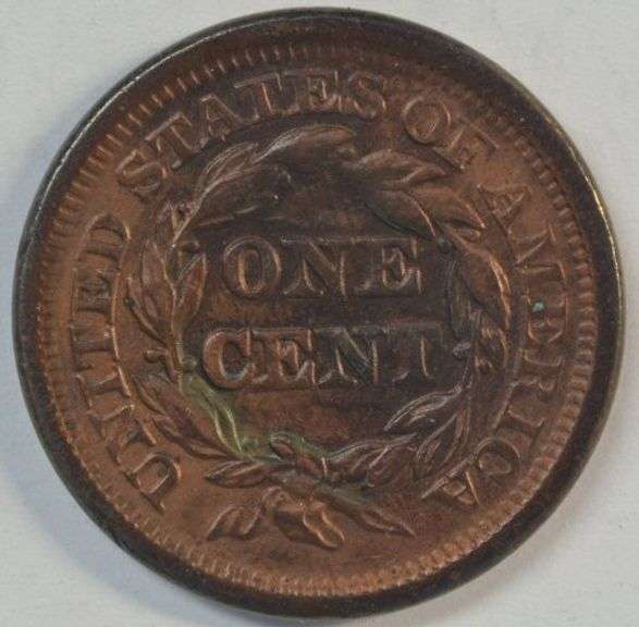 Choice Red & Brown Uncirculated 1851 Braided Hair Large Cent