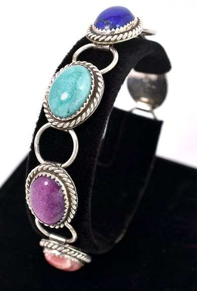 Multi-Gem Bracelet In Sterling Silver