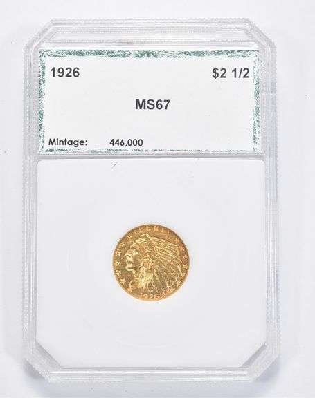 MS67 1926 $2.50 Indian Head Gold Quarter Eagle - Graded PCI