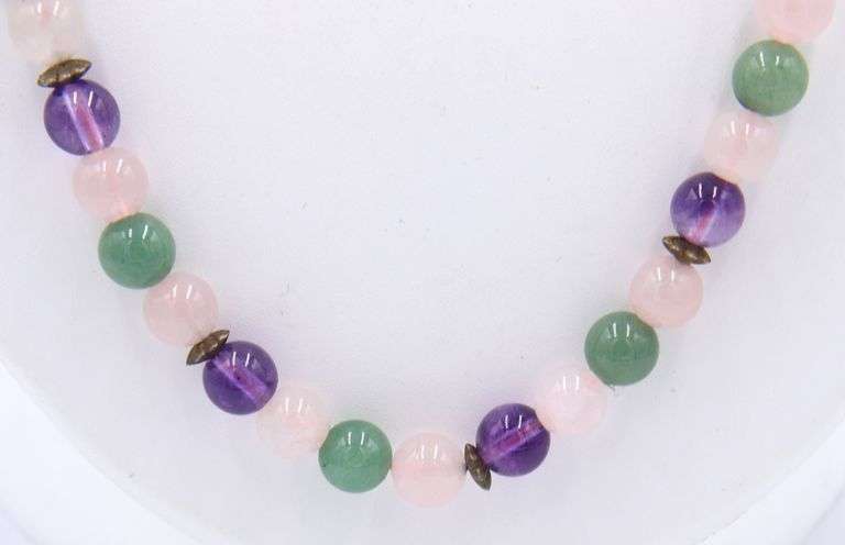 Mulit Color Jade Beaded Long Necklace