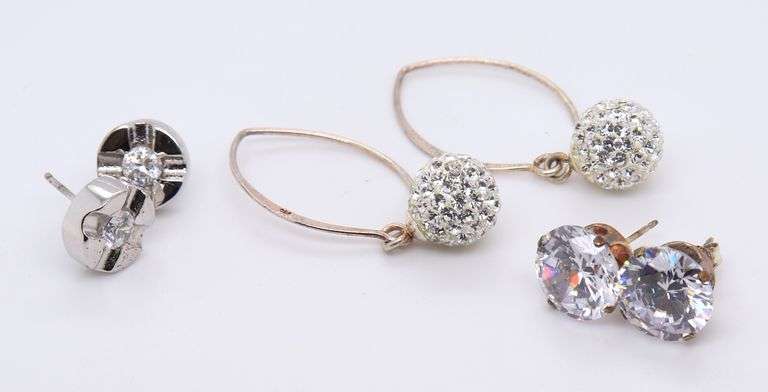 Lot of 3 Vintage Sterling Silver Earrings