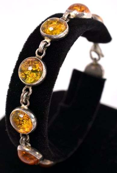 Amber Gem Bracelet In Sterling Silver