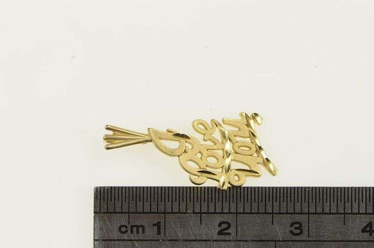 14K Yellow Gold I Love You Romantic Message Word Charm/Pendant