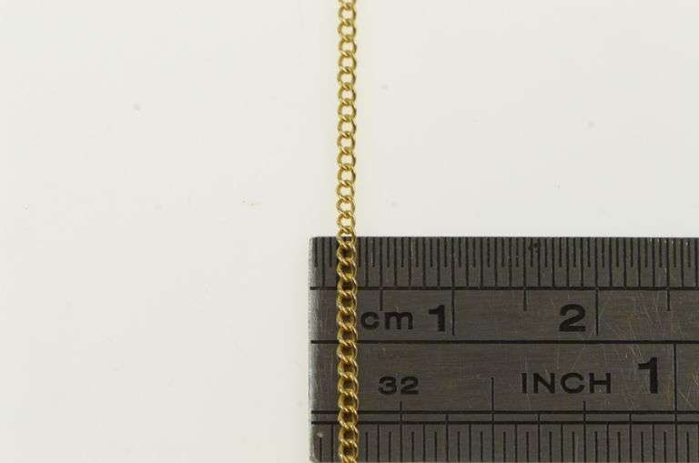 14K Yellow Gold 1.4mm Curb Link Vintage Chain Classic Necklace