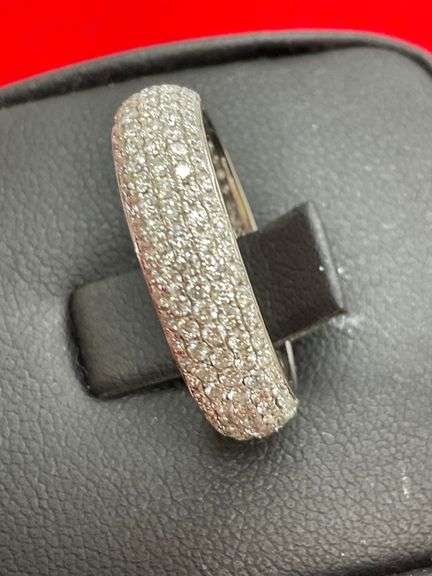 CERTIFIED 14K WHITE GOLD AND DIAMOND ETERNITY BAND