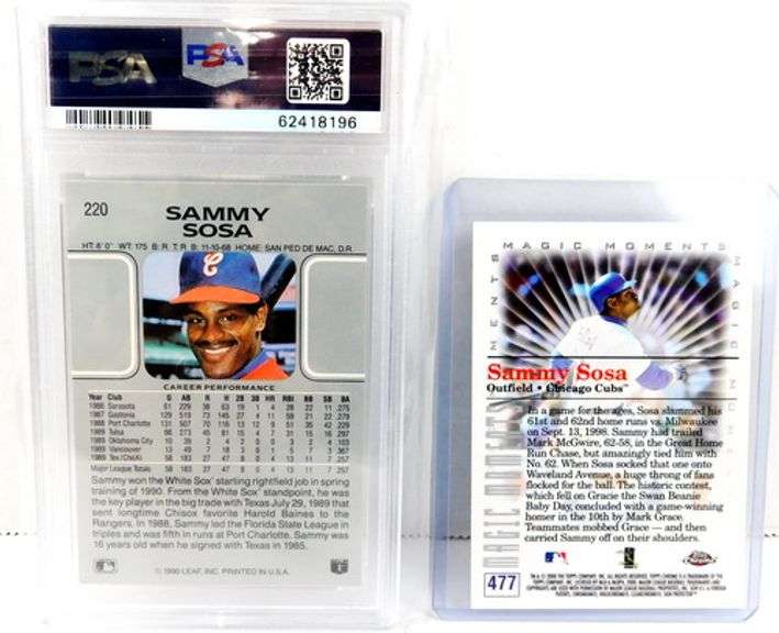 2 Sammy Sosa Baseball Cards