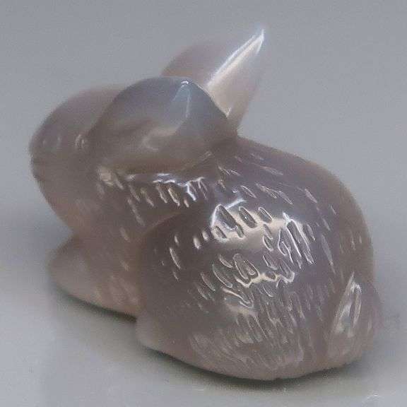 Adorable 32.66ct Chalcedony bunny carving