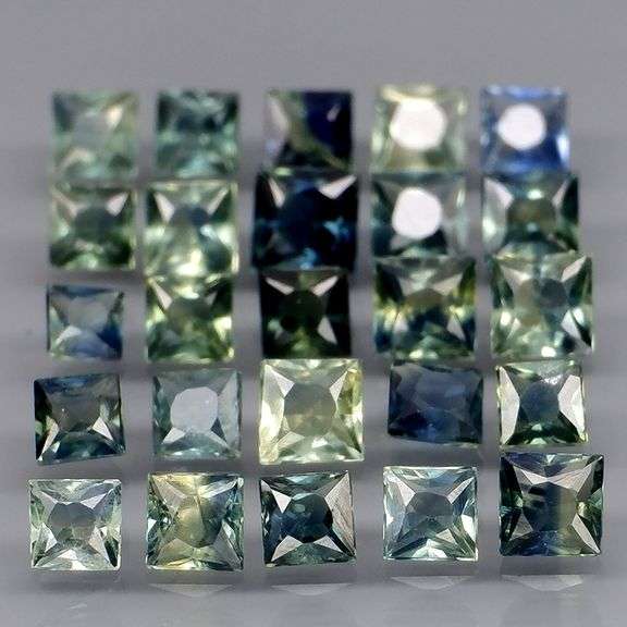 Heated only! 3.20ct princess cut Australian Sapphire set