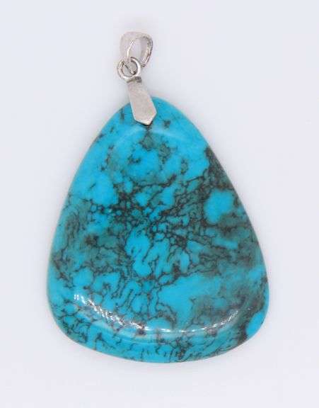 Vintage 925 Sterling Silver Turquoise Pendant