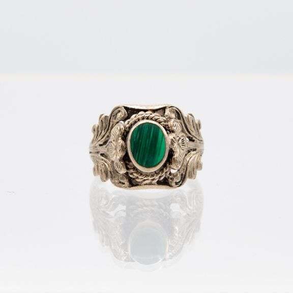 Beautiful 2.5 Ct Natural Malachite Solid Sterling Silver Ring