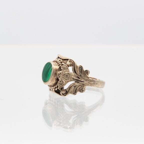 Beautiful 2.5 Ct Natural Malachite Solid Sterling Silver Ring