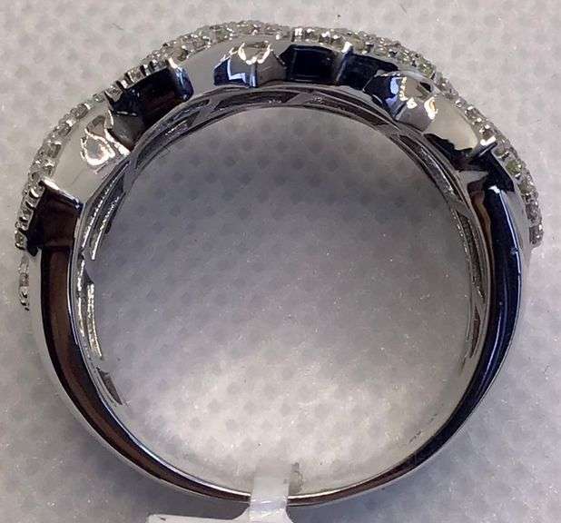 THRILLING 14K ICY WHITE GOLD MIAMI CUBAN LINK DIAMOND RING