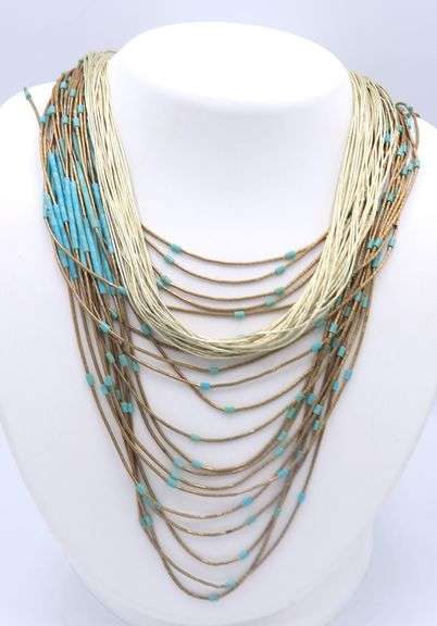 Lot of 2 Vintage 925 Sterling Silver Multi Strand Necklaces