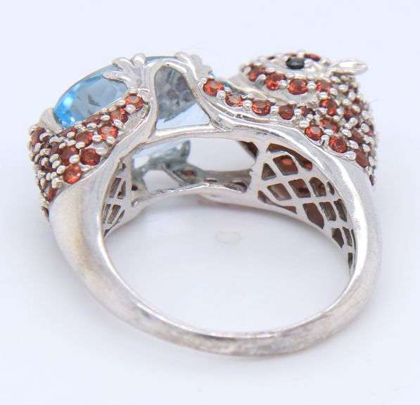 925 Sterling Silver Blue Topaz Ring