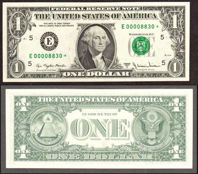 $1 1977-A FRN 4 Digit Serial Number STAR Uncirculated