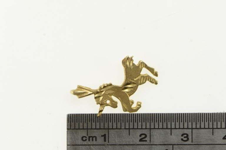 14K Yellow Gold Diamond Cut Unicorn Unique Symbol Charm/Pendant