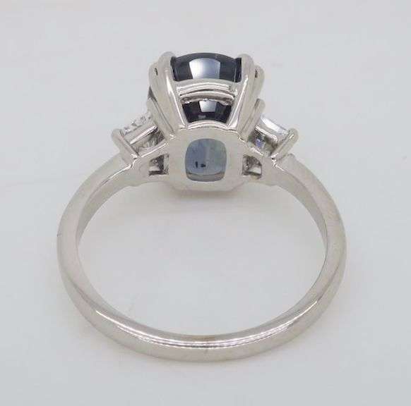 GIA Certified Natural Color Change Blue Sapphire & Diamond Ring