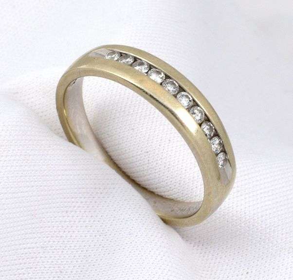 Useful 14K WG Channel Set Diamond Band