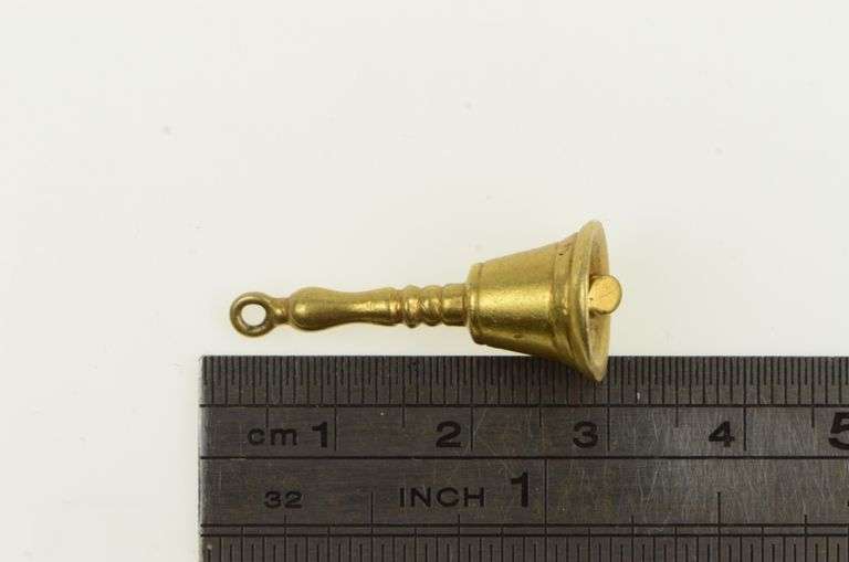 14K Yellow Gold 3D Articulated Hand Bell Vintage Charm/Pendant