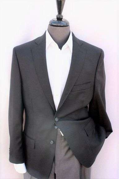 Black Color Textured Modern Fit Notch Lapel Sport Coat