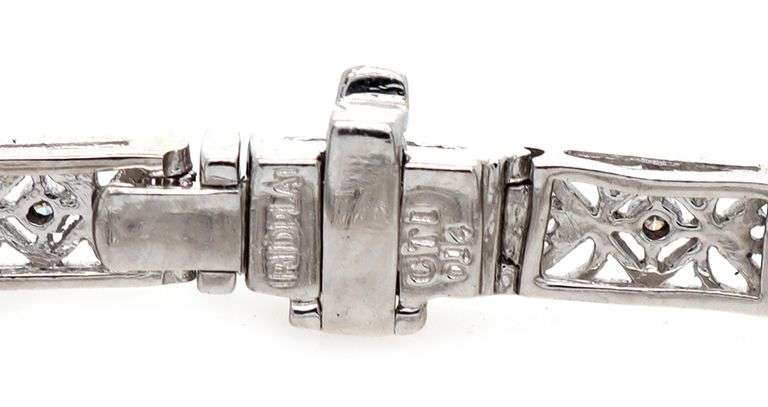 Vintage 0.14ctw Diamond Accent Scroll Heirloom Bracelet in Platinum