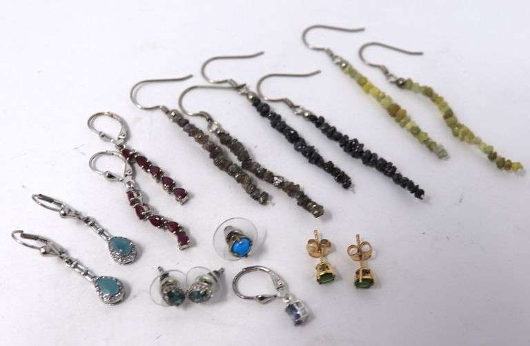 Group Lot of Sterling Silver Earrings